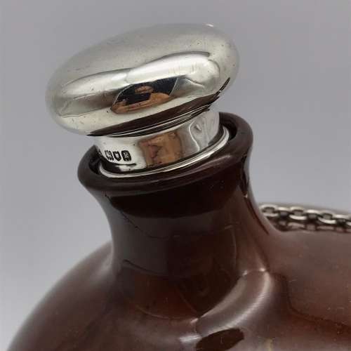 Royal Doulton `Kingsware` Flask with Silver Stopper (1905)