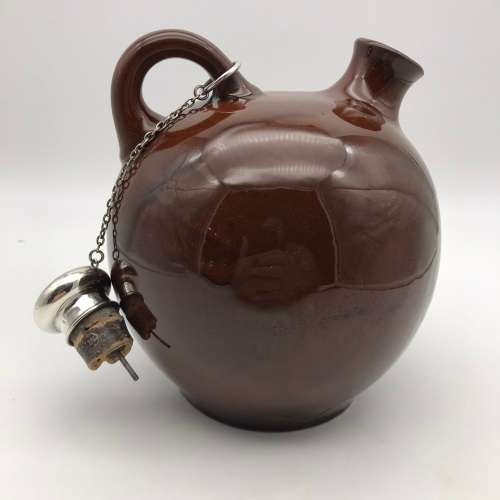 Royal Doulton `Kingsware` Flask with Silver Stopper (1905)