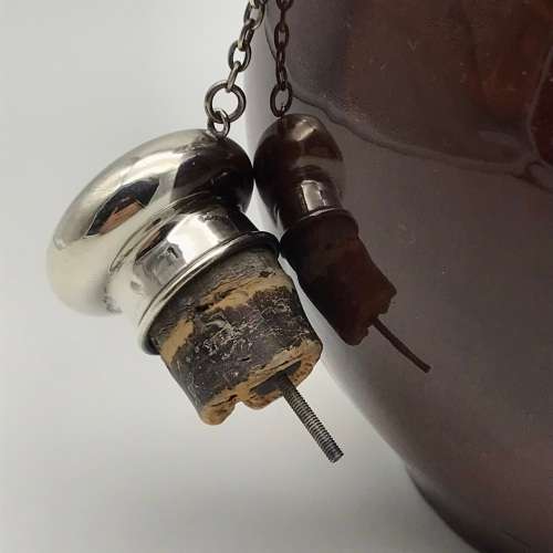 Royal Doulton `Kingsware` Flask with Silver Stopper (1905)