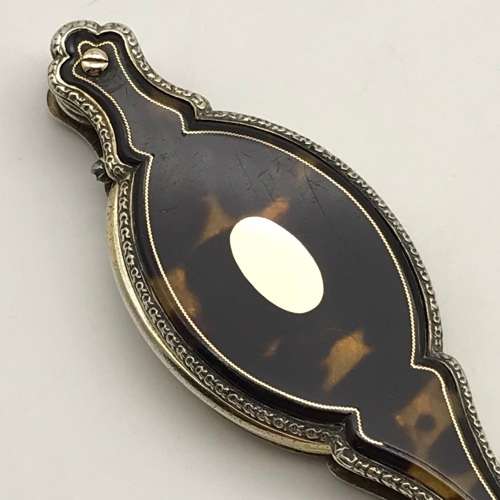 Antique French `Gold & Silver Inlaid-Tortoiseshell` Lorgnettes