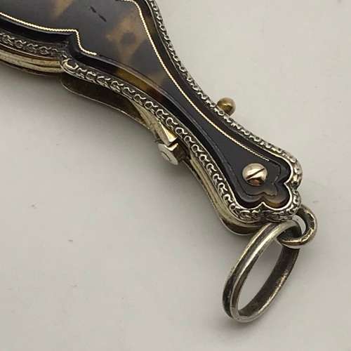 Antique French `Gold & Silver Inlaid-Tortoiseshell` Lorgnettes
