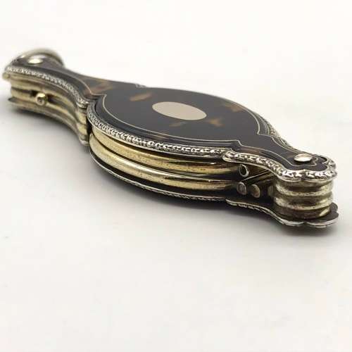 Antique French `Gold & Silver Inlaid-Tortoiseshell` Lorgnettes