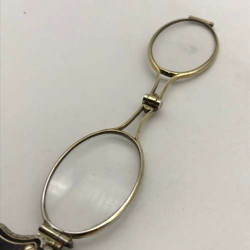 Antique French `Gold & Silver Inlaid-Tortoiseshell` Lorgnettes