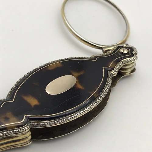 Antique French `Gold & Silver Inlaid-Tortoiseshell` Lorgnettes