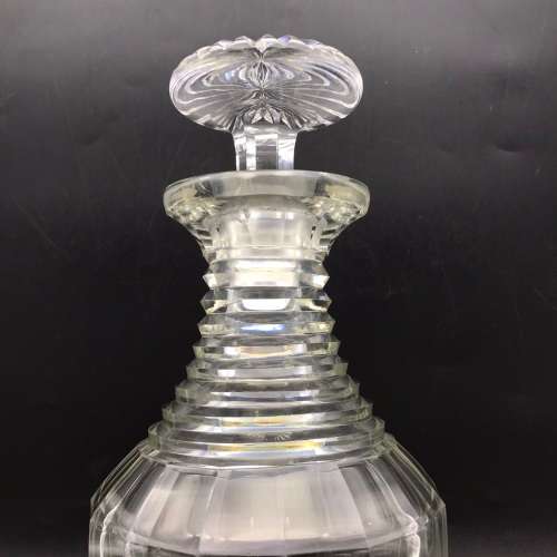 Large Georgian Cut-Crystal Decanter & Stopper