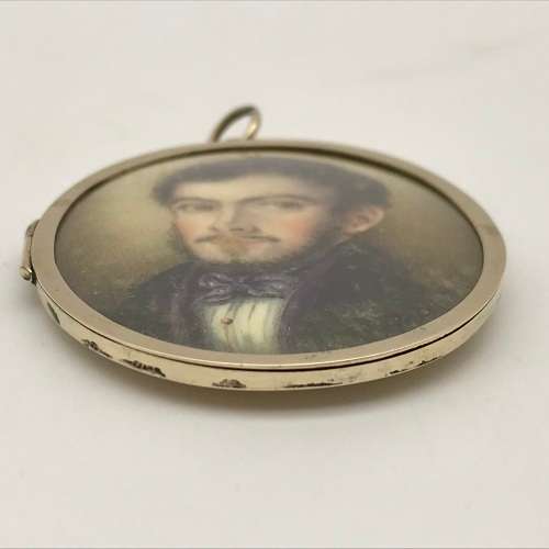 Gold Antique Miniature Portrait Pendant/Locket (1839)