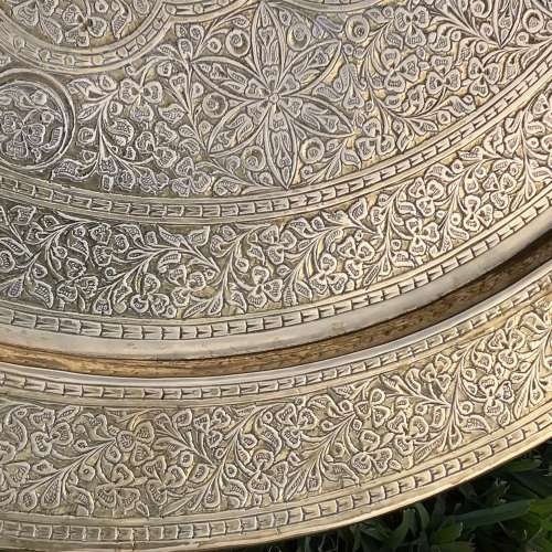 Wonderful Middle Eastern Large Vintage Brass Tray