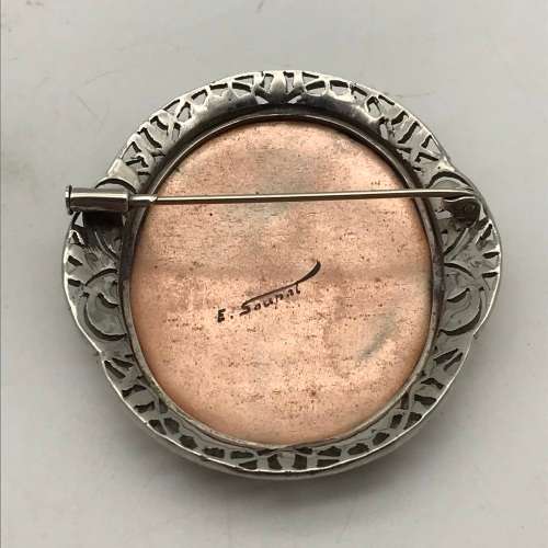 Fabulous Signed Silver & Enamel  Brooch (E. Soupal)