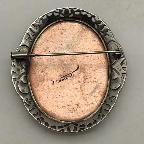 Fabulous Signed Silver & Enamel  Brooch (E. Soupal)