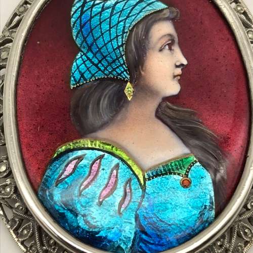 Fabulous Signed Silver & Enamel  Brooch (E. Soupal)