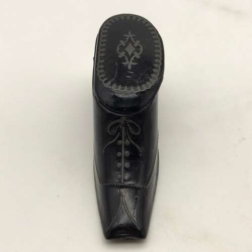 Victorian Papier Mache `Shoe` Snuff Box