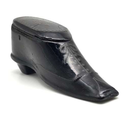 Victorian Papier Mache `Shoe` Snuff Box