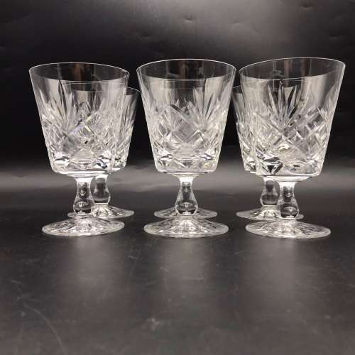 Six Quality `Edinburgh` Crystal Wine Glasses