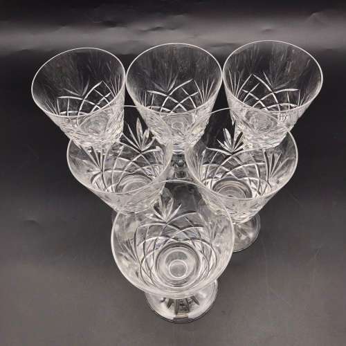 Six Quality `Edinburgh` Crystal Wine Glasses
