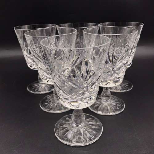 Six Quality `Edinburgh` Crystal Wine Glasses