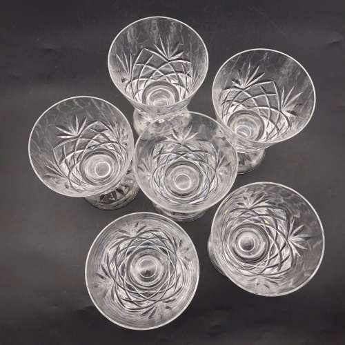 Six Quality `Edinburgh` Crystal Wine Glasses