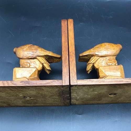 Early Carved Wood `Eagle` Bookends