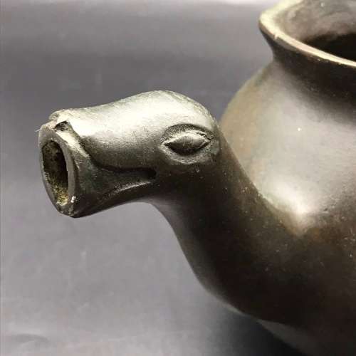 Antique Bronze `Double-Spouted` Cauldron or Pot