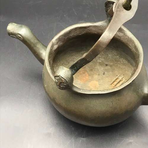 Antique Bronze `Double-Spouted` Cauldron or Pot