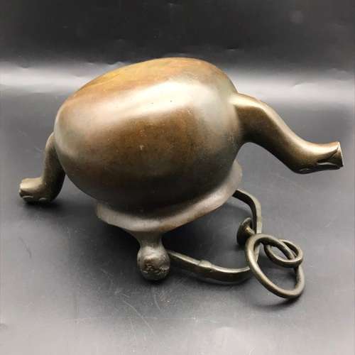 Antique Bronze `Double-Spouted` Cauldron or Pot