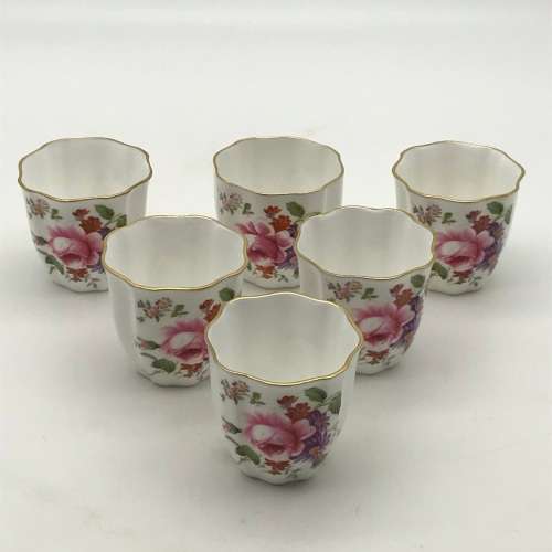 Six Royal Crown Derby `Posies` Egg Cups