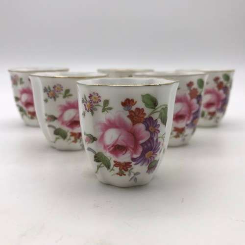 Six Royal Crown Derby `Posies` Egg Cups
