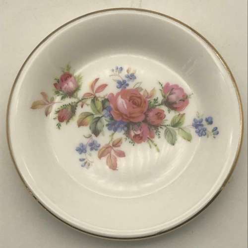 Royal Albert `Moss Rose` Candlestick & Pair of Dishes