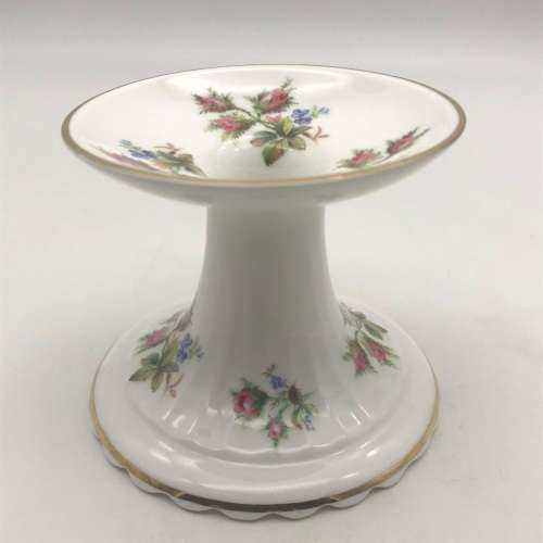 Royal Albert `Moss Rose` Candlestick & Pair of Dishes
