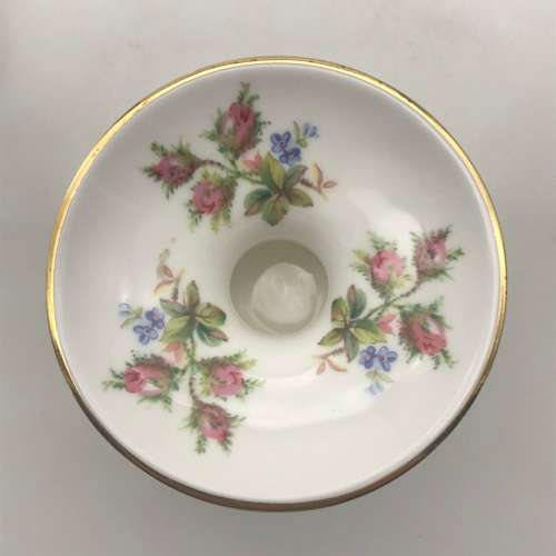 Royal Albert `Moss Rose` Candlestick & Pair of Dishes