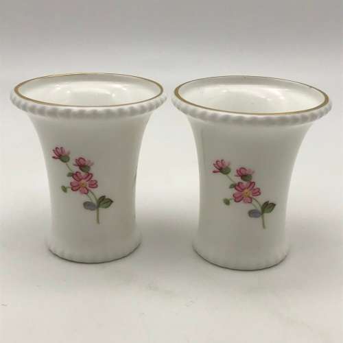 Pair Royal Crown Derby `Posies` Bud Vases