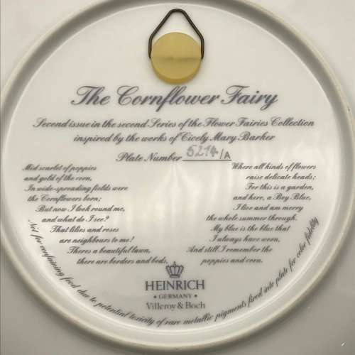 Vintage Villeroy & Boch `Flower Fairy` Plate (The Cornflower Fairy)