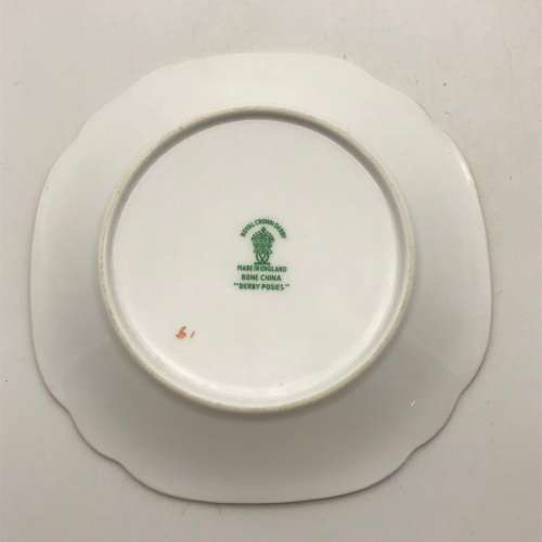 Pair Royal Crown Derby `Posies` Biscuit Plates