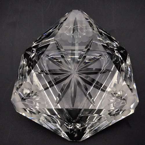 Art Deco `Rose-Cut` Crystal Ashtray