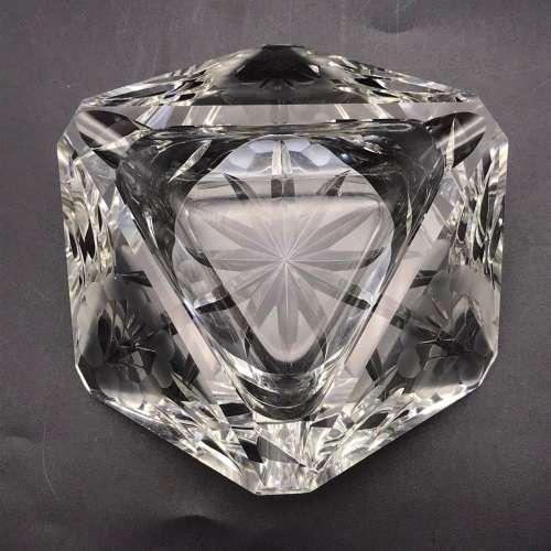 Art Deco `Rose-Cut` Crystal Ashtray