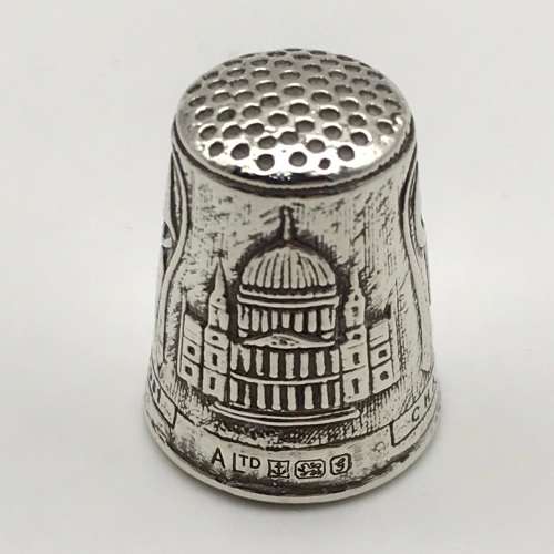 Early Solid Silver `Charles & Diana` Thimble