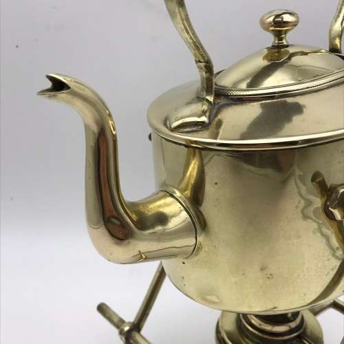 Antique Brass `Tea Kettle on Stand` (W.S.&S)