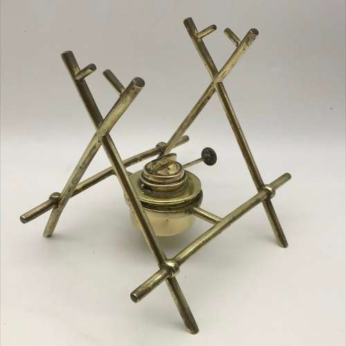 Antique Brass `Tea Kettle on Stand` (W.S.&S)