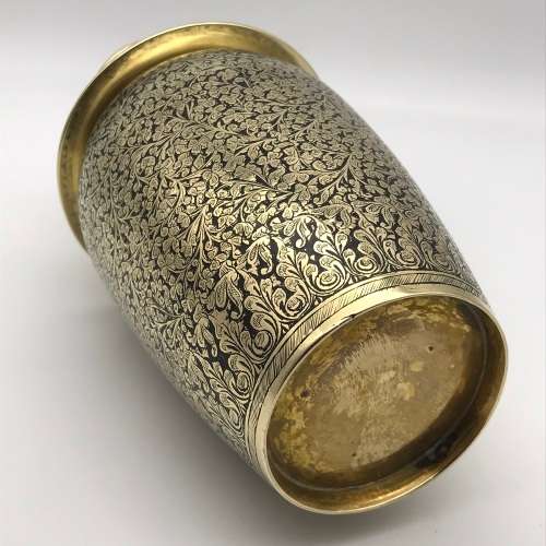 Early Brass & Enamel Cocktail Shaker