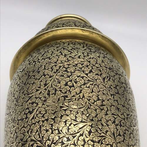 Early Brass & Enamel Cocktail Shaker