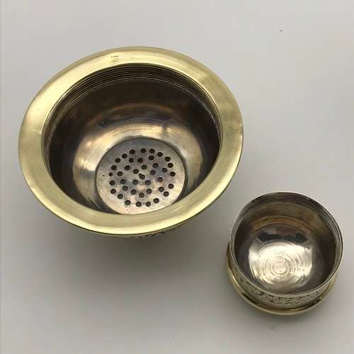 Early Brass & Enamel Cocktail Shaker