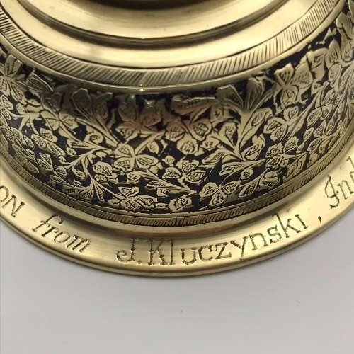 Early Brass & Enamel Cocktail Shaker