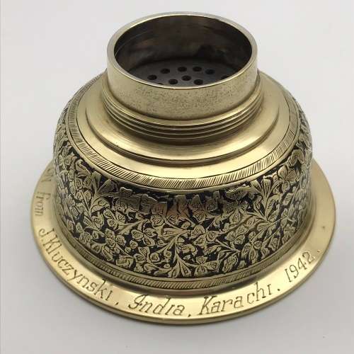 Early Brass & Enamel Cocktail Shaker