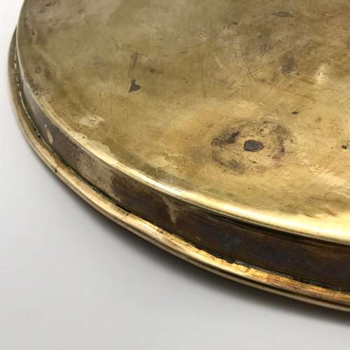 Vintage Round Hand-Tooled Brass Cocktail Tray