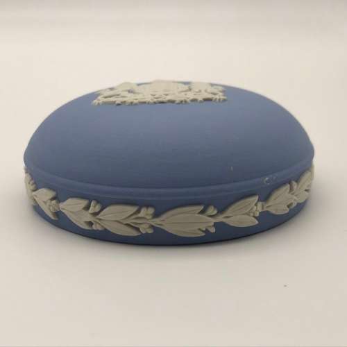 Blue `Wedgwood` Commemorative Jar & Lid