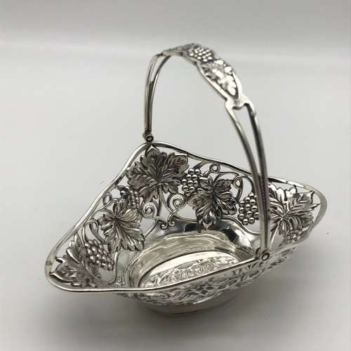 Solid Silver `Art Nouveau` Basket (1904)