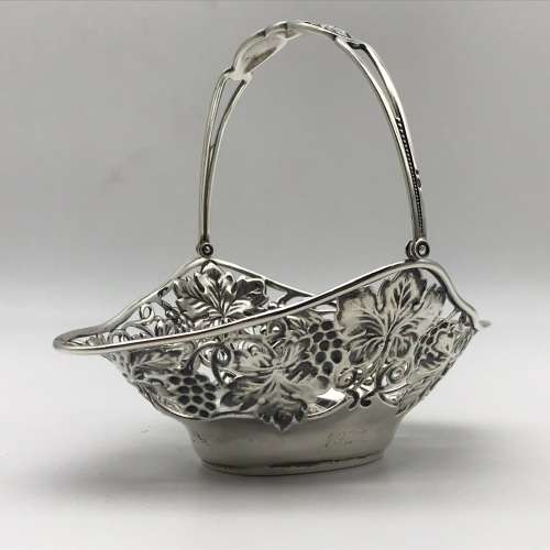 Solid Silver `Art Nouveau` Basket (1904)