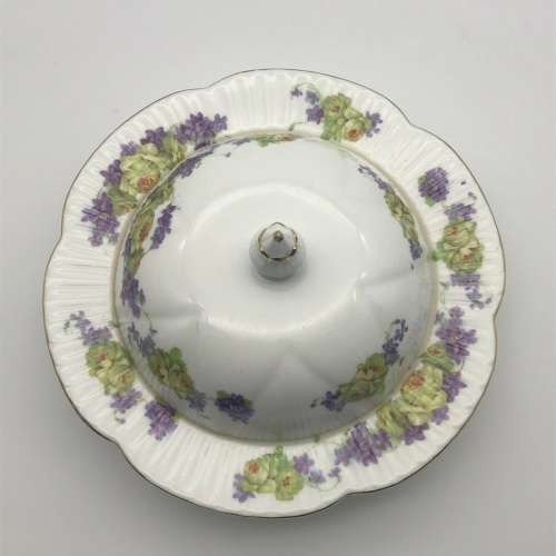 Antique `Shelley` Butter Dish & Lid