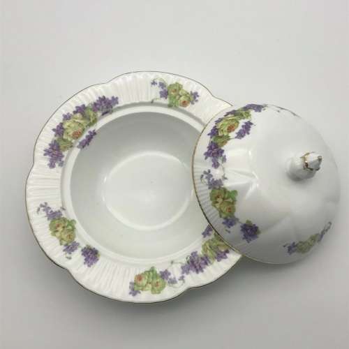 Antique `Shelley` Butter Dish & Lid