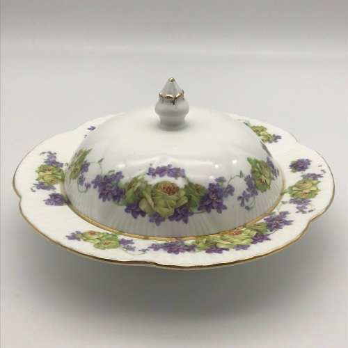Antique `Shelley` Butter Dish & Lid