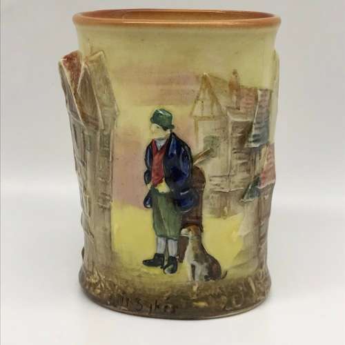 Royal Doulton `Dickens` Relief Spill Vase/Brush Pot
